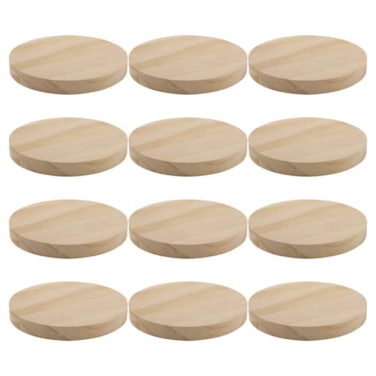 12 Pack: 5" Wood Circle Plaque by Make Market®